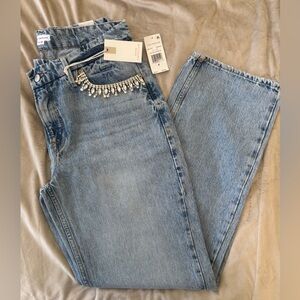 NWT Good American Good 90s Embellished Pocket Jeans